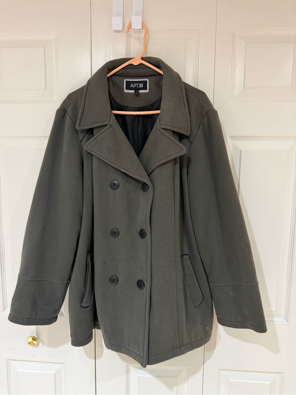 Apt. 9 Olive Green Double-Breasted Pea Coat